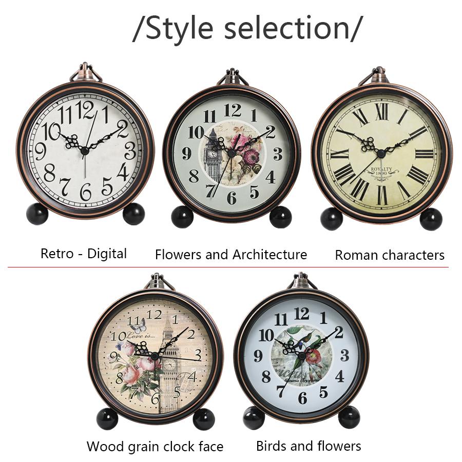 1 Piece Retro Metal Base Clock, American Creative Clock; Personalized and Minimalist Pointer Clock; Room and Home Decoration Use