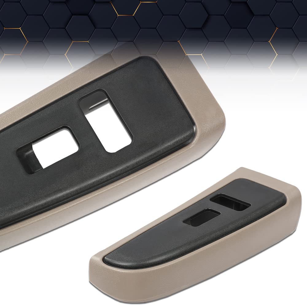 PIT66 Front Window Switch Trim Bezel Set Compatible with 2003-2007 Chevy Silverado/GMC Sierra 1500 2500 3500 (4 Door Models) Tan