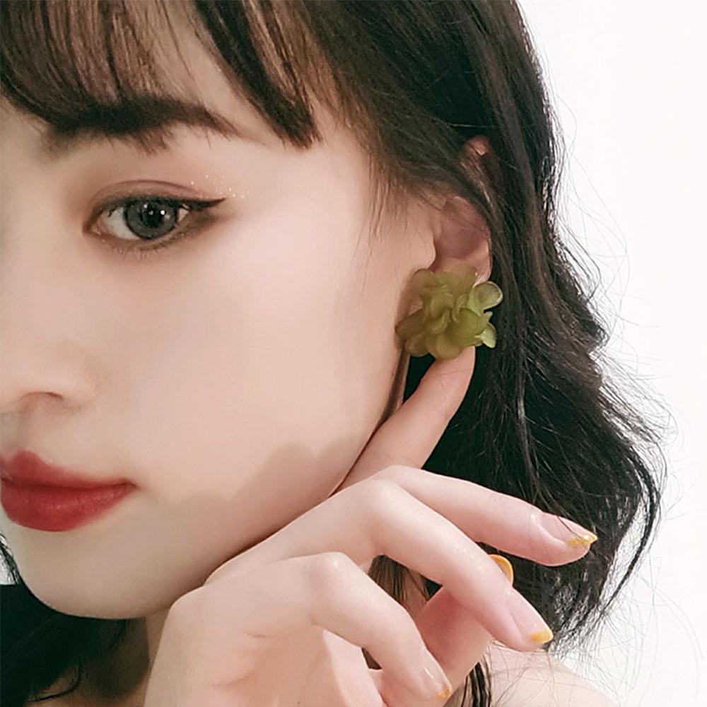 Accessories Korean Women Sweet Resin Women Jewelry Stud Earrings Acrylic Flower Flower Earrings