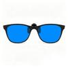 Fold-up Gaming-Specific Anti-Blue Light Clip-Ons Ultra-Lightweight Eye Protection Eyewear (Tea Purple and Blue Lenses)