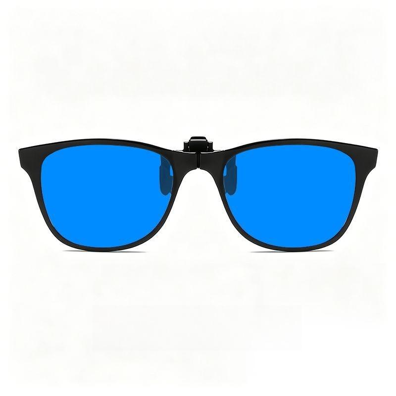 Fold-up Gaming-Specific Anti-Blue Light Clip-Ons Ultra-Lightweight Eye Protection Eyewear (Tea Purple and Blue Lenses)
