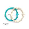 Classic Turquoise Cross Beaded Bracelet Couple Elastic Rope Fashion Texture Party Jewelry Gift Wrist Accessories