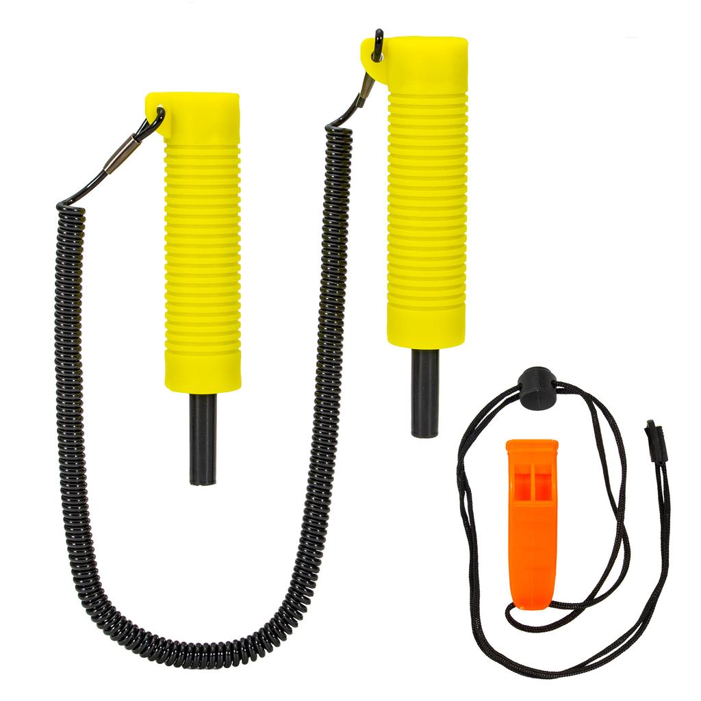 Ice Auger Ice Fishing Retractable Ice Drill with Whistle Protection Set Safe Reliable Long Stretch Rope for Ice Skating