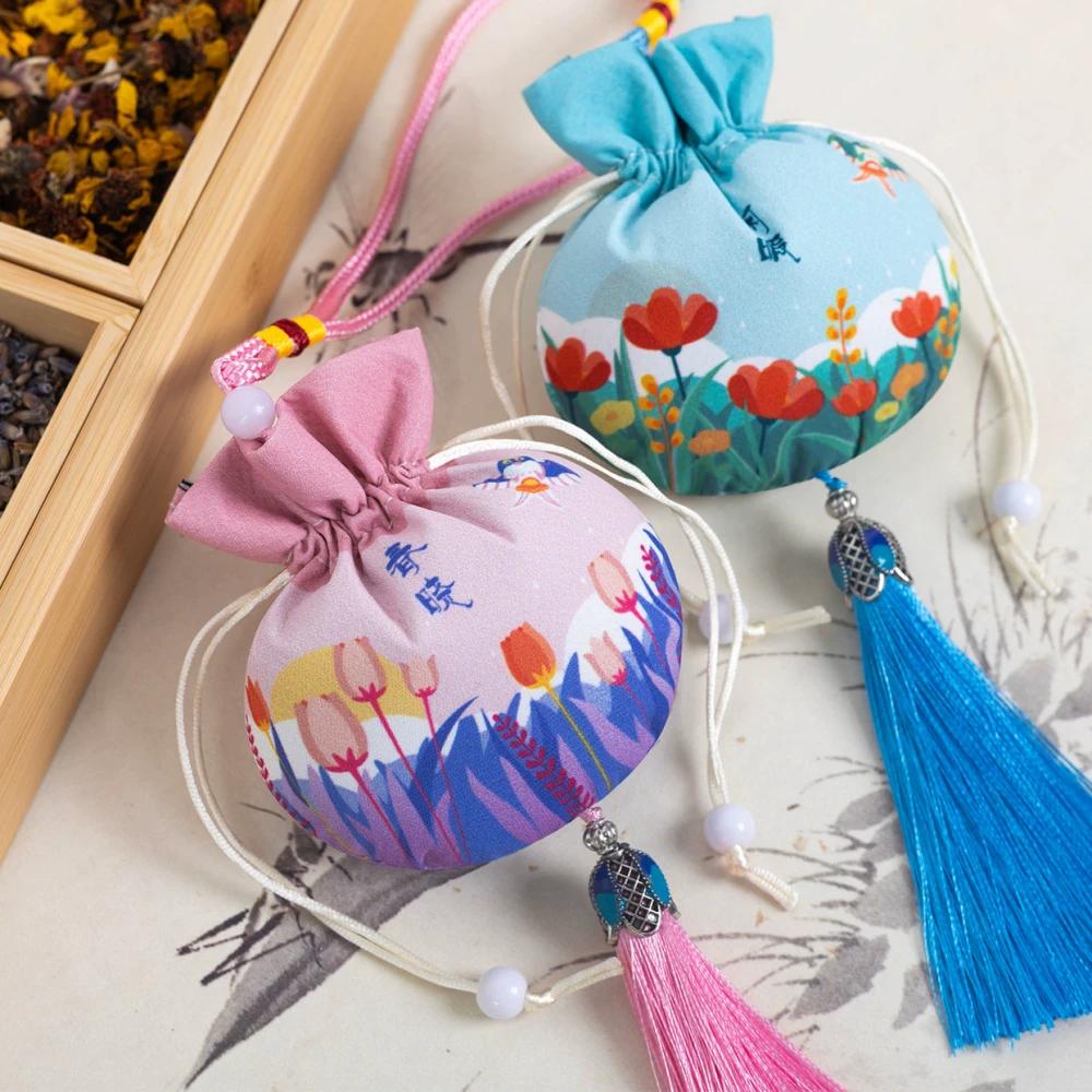 Dragon Boat Festival Fragrance Sachet Empty Bag Handmade DIY Hanging Ornament Mosquito Repellent Bag Mugwort Vintage Style Embroidered Empty Pouch