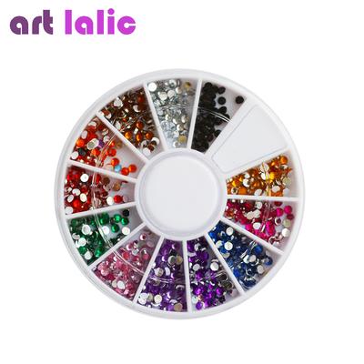 1 Wheel 2mm Colorful Flatback Nail Rhinestones Crystal Glass Stone Nail Gems Nail Art Decoraiton