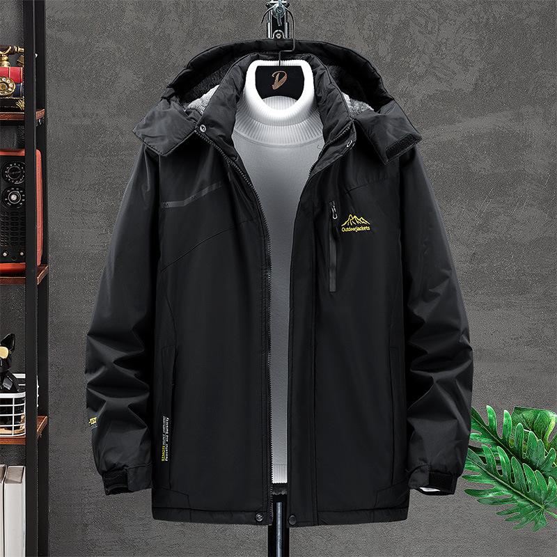 Casual Men's Cotton Jacket Hooded Windproof Winter Daily