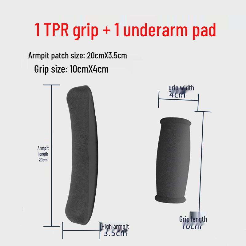 Underarm Crutch Accessories: Double Crutch Sleeves, Grip Handles, Thick Sponge Pad Covers, Soft Underarms