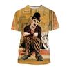 Charlie Chaplin Pánské Dámské tričko Osobnost Hip Hop Sreet Style Zábavné 3D potištěné tričko