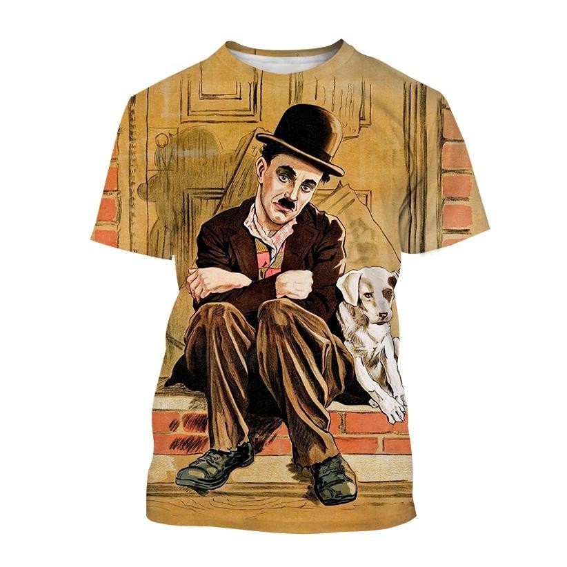 Charlie Chaplin Pánské Dámské tričko Osobnost Hip Hop Sreet Style Zábavné 3D potištěné tričko