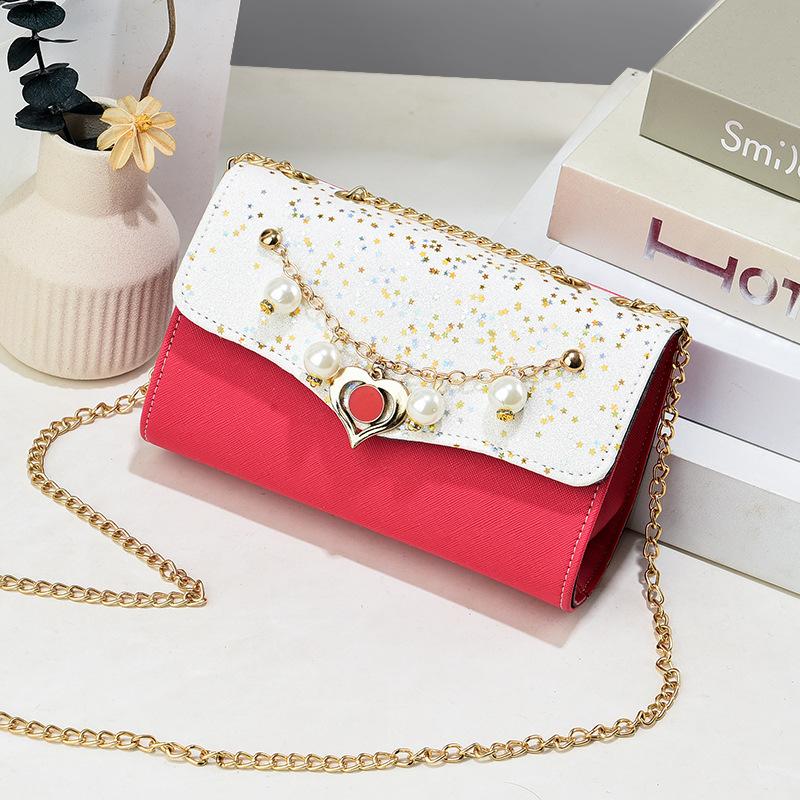 

New Style Women s Single Shoulder Small Square Bag Beaded Sequins Korean Style Women s Fashion Versatile Crossbody Chain Women s Bag Trendy