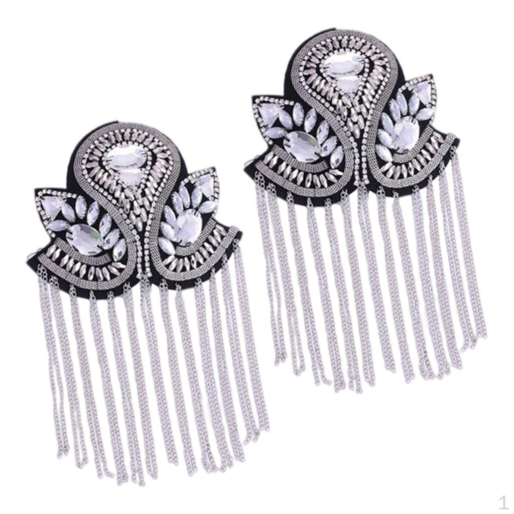 2Pcs Brooch with Epaulet Fringe for Festive Occasions