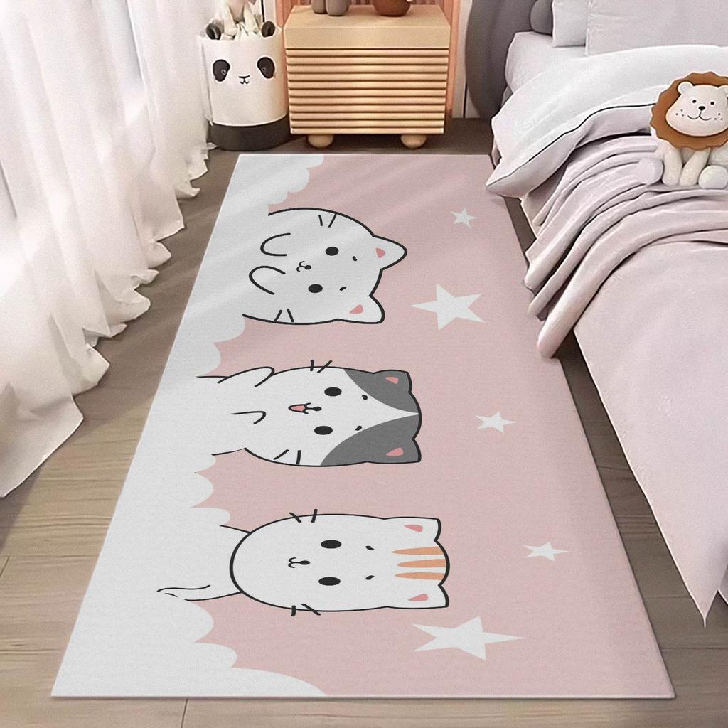 Faux Cashmere Cute Cartoon Multi-Functional Living Room Carpet, Children's Bedroom Anti-Slip Carpet, Home Decoration