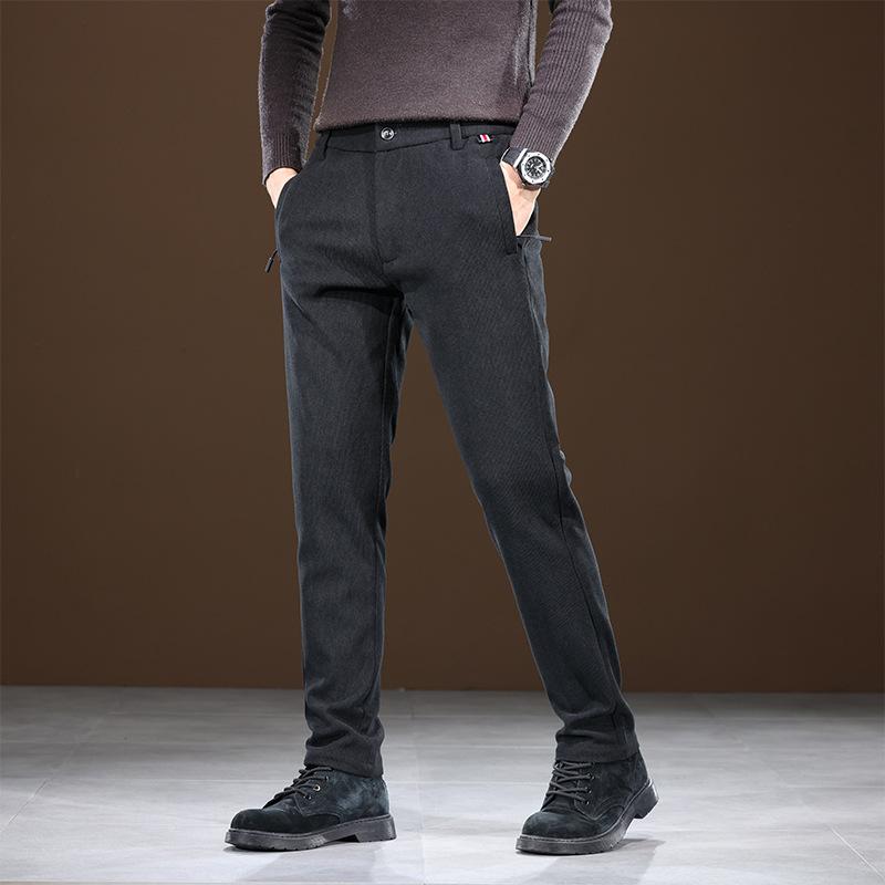 Toamnă și iarnă 2024 Pantaloni noi de catifea pentru bărbați, stiluri de toamnă și iarnă, brand la modă, pantaloni casual slim de afaceri, la modă și comozi