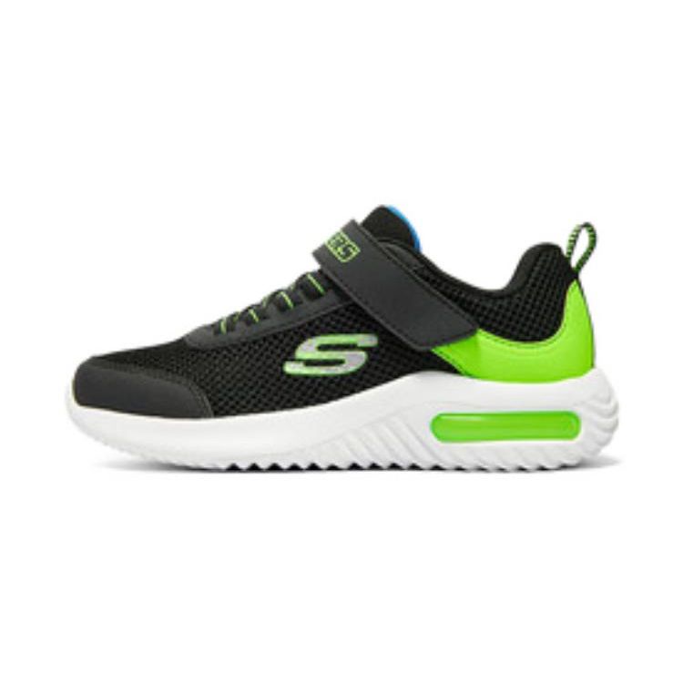 Skechers Comfortable Versatile Shock Absorbing Durable Low Top Running Shoes Kids sneakers Black Green 403748L-BBLM 30