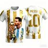 Messi Style Summer 3D Printable Children's Clothing Football Shirt T-shirt Loose and Comfortable Suitable for Outdoor Wearing