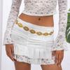 Y2K Adjustable Metal Belt Belly Chain for Women 2025 Trendy Jewelry Accessories Vintage Geometric Turquoise Body Chain