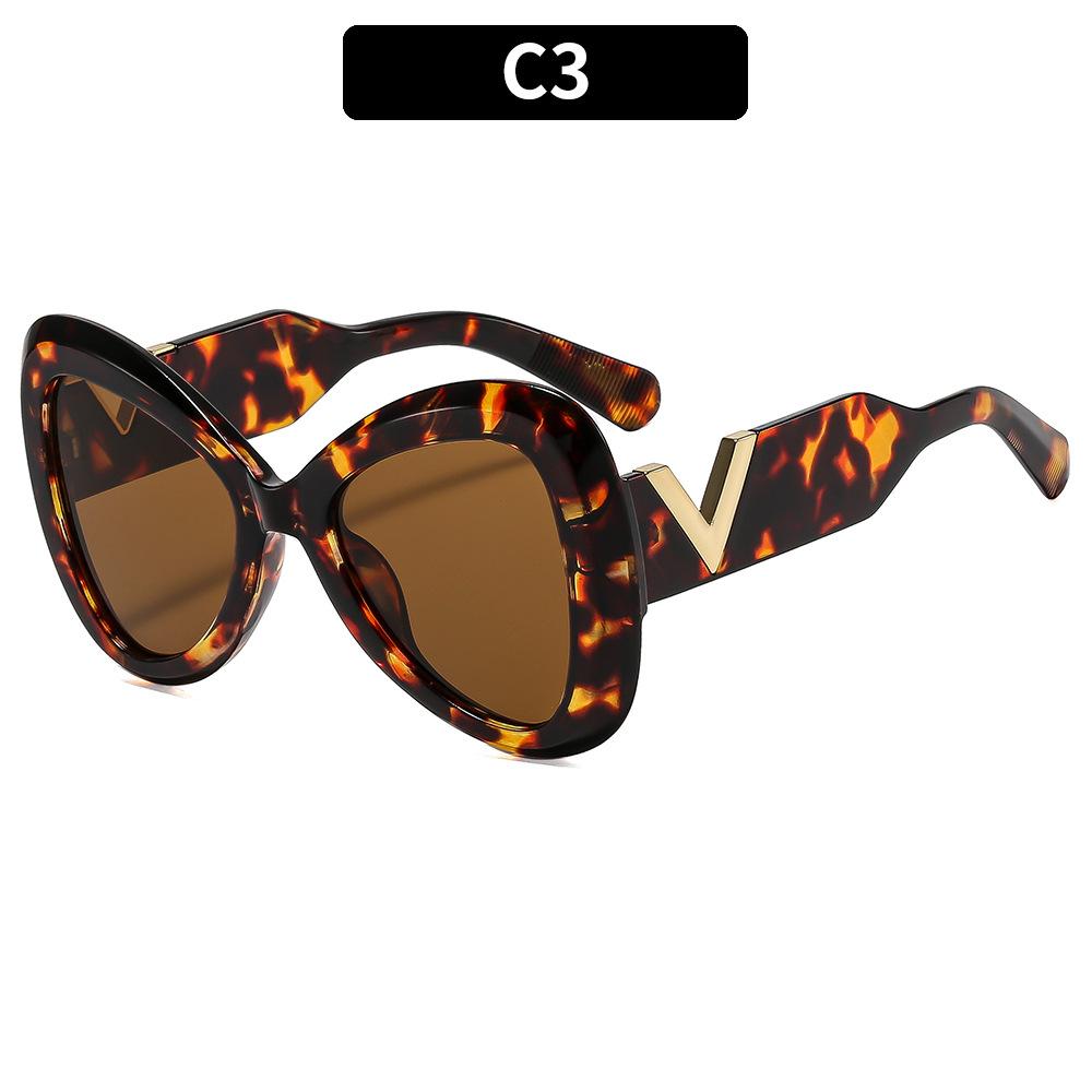 Women's sunglasses, fashionable large-frame butterfly sunglasses