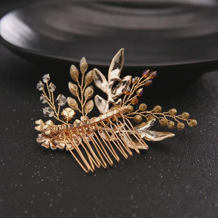 European Style Rhinestone Bead Bridal Hair Comb Accessories