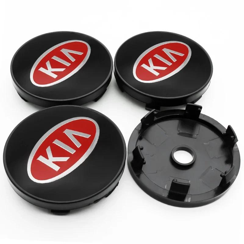 4 Stück 60mm Auto Radnabenabdeckungen Felgenabdeckung Plakette Emblem Aufkleber Zubehör für KIA Rio Ceed Sportage Cerato Sorento K3 K5