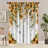 Set Of 2 Sunflower Butterfly Polyester Curtain Home Decor Window Treatment Privacy Properties Elegant Curtains Light Filtering Made