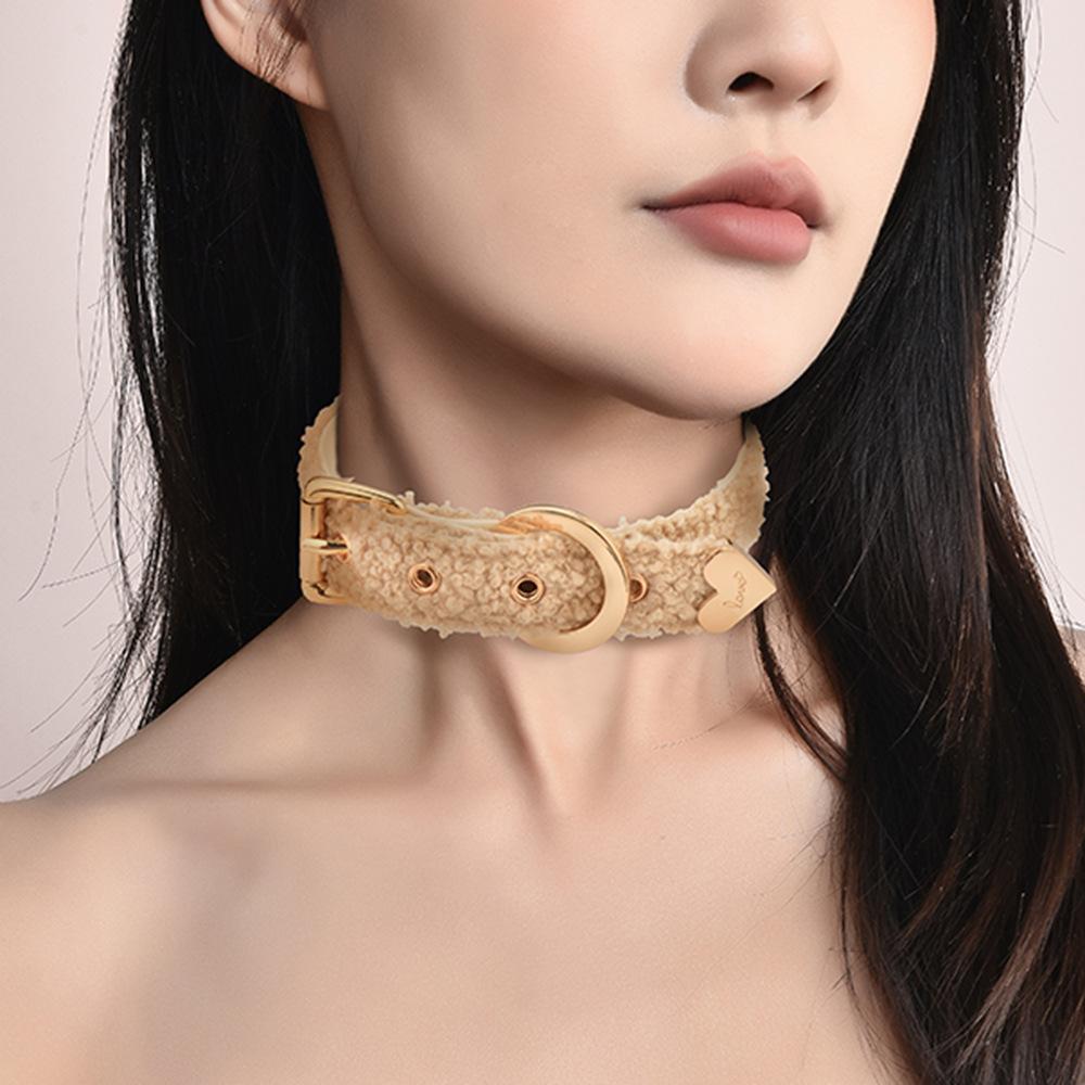 Choker Halsband Dames Nekband Bel Halsband Liefde Punk Subcultuur Leren Ketting
