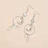 Boucles d'oreilles pendantes tendance Lune Vent Étoile Argent Irrégulières Naturelles Blanches, Bijoux étincelants pour les fêtes, Boucles d'oreilles exquises pour les cadeaux