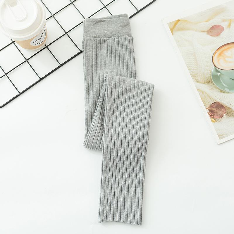 

Осенне-весенние детские однотонные леггинсы для девочек, повседневные хлопковые брюки для малышей, вязаные штаны для младенцев, детские нижние штаны 130 светло-серый