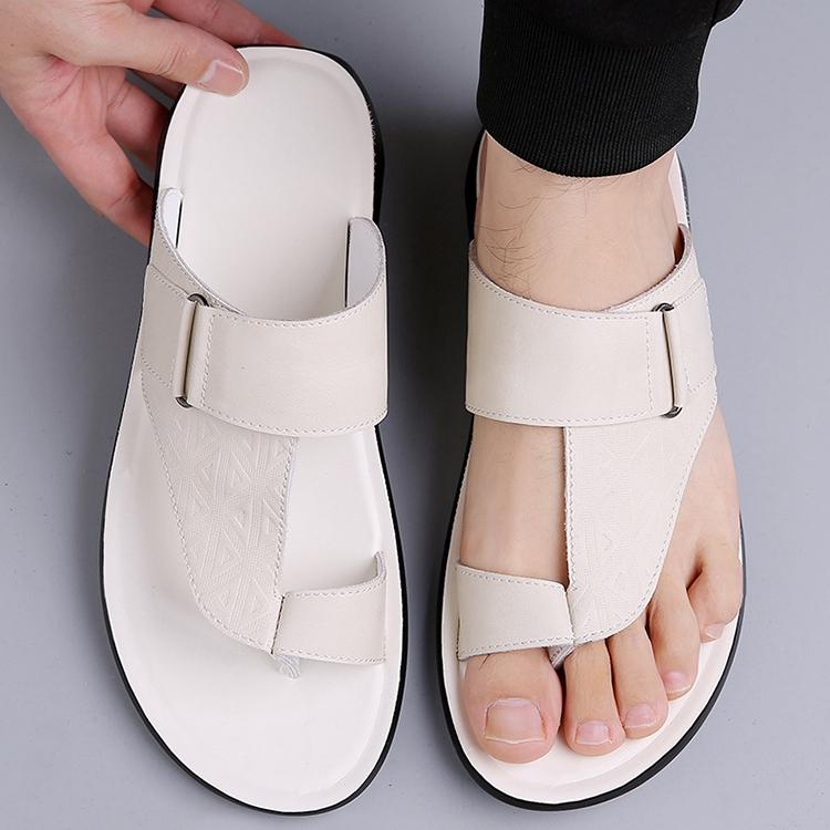 Men s Toe Loop Slide Sandals Adjustable Strap Open Toe Casual Summer Shoes 48 белый