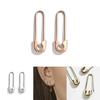 Elegant Geometric Alloy Earrings Trendy Oval Design In Gold And Rose Gold