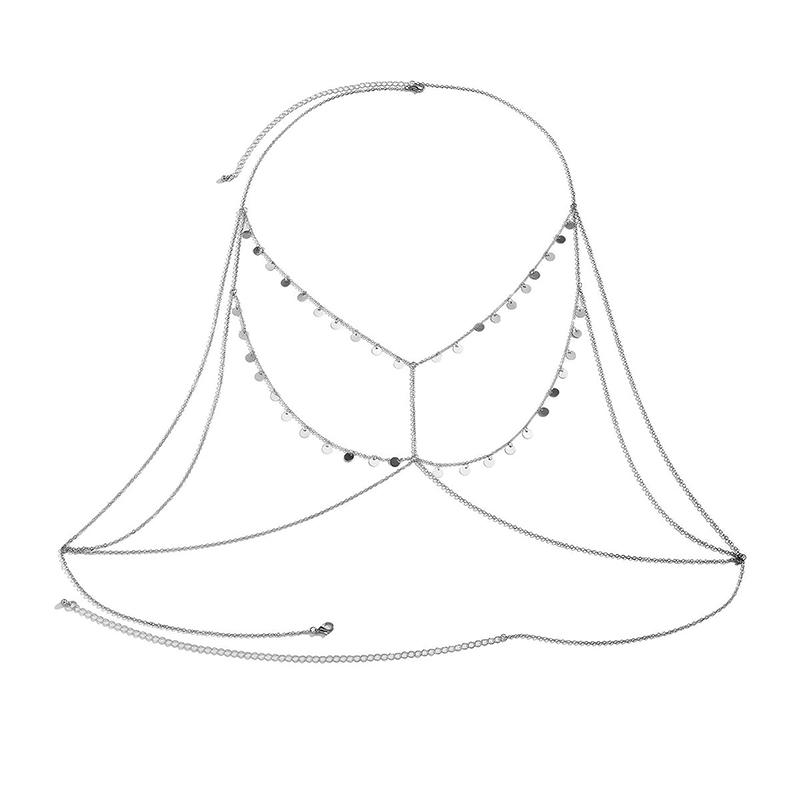 Sexy   Round Beads Waist Chain Beach Bra Bikini Chest Chain Zircon Tassel Women Body Chain Jewelry Accessories