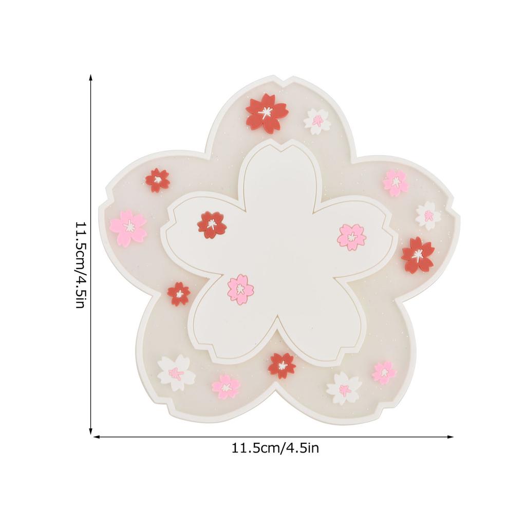 Flower Pattern Coasters Heat Insulation Coaster AntiSlip Cup Mats Tabletop   Prevent Furniture Damage(Pink )