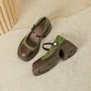 Retro Xiaoxiangfeng thick heel Mary Jane shoes women's spring new thick-soled muffin bottom Japanese single shoes versatile small leather shoes