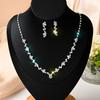 Funkelndes Strass- & Zirkon-Braut-Halsketten- und Ohrring-Set - Elegante Hochzeitsaccessoires