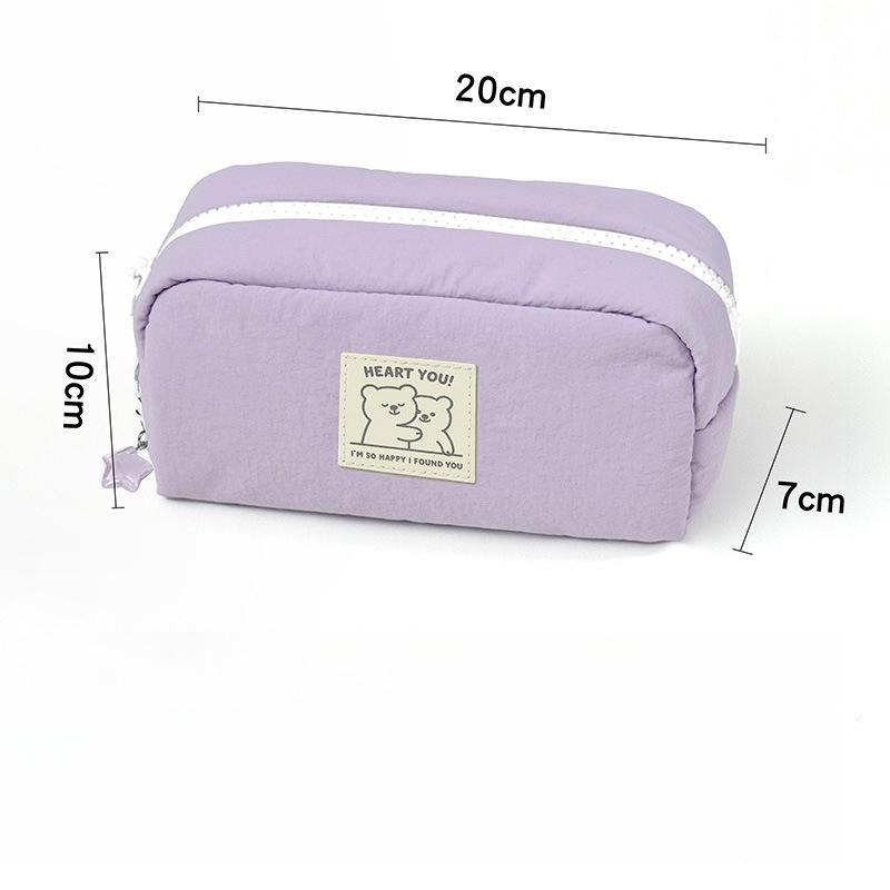 

1PC Pencil Bag Storage Bag Pink Cat Solid Color Student Large Capacity Stationery Box Study School Supplies Student Supplies
