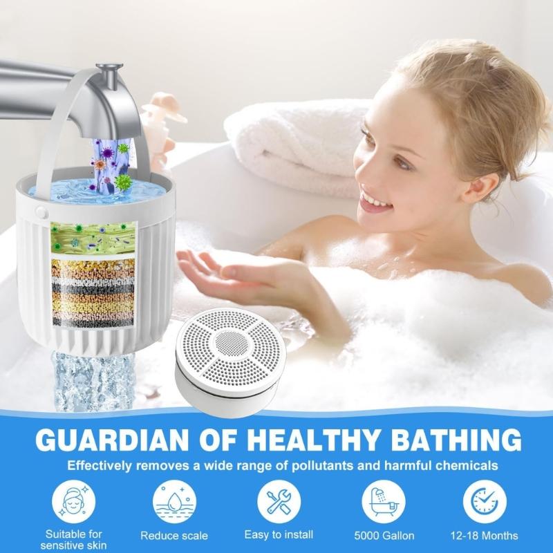Easy Carry ABS Shower Head Filter Easy Mount Designs Bath Water Purifiers Removes Impurities for Sensitive Skin Bathing