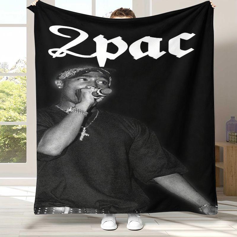 Tupac 2Pac Thug Life West Coast Rap Legend Flannel Throw Blanket,Cozy Warm Blanket for Bed,Sofa,Living Room,Picnic,Camping,Gift