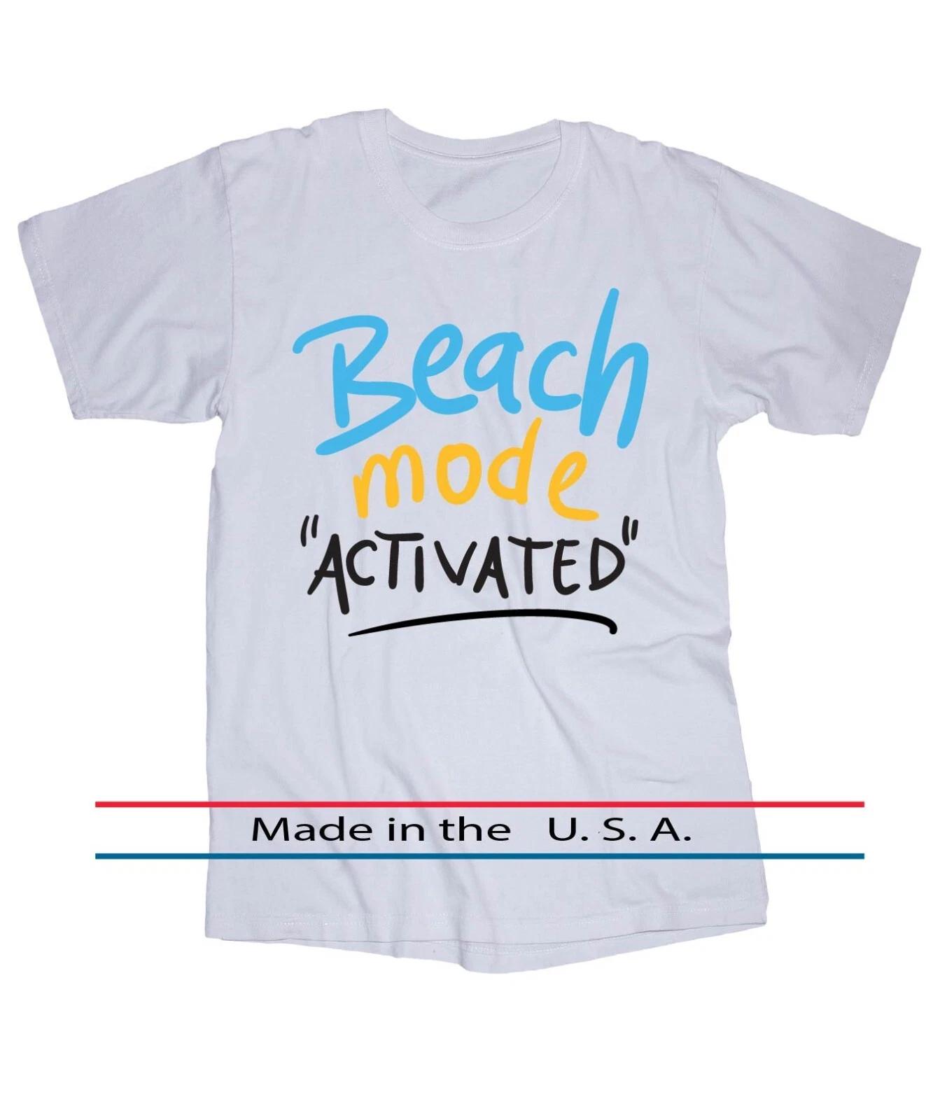 Beach Mode Activated White shirt Ocean Surfing Sand Island Tropical Florida M