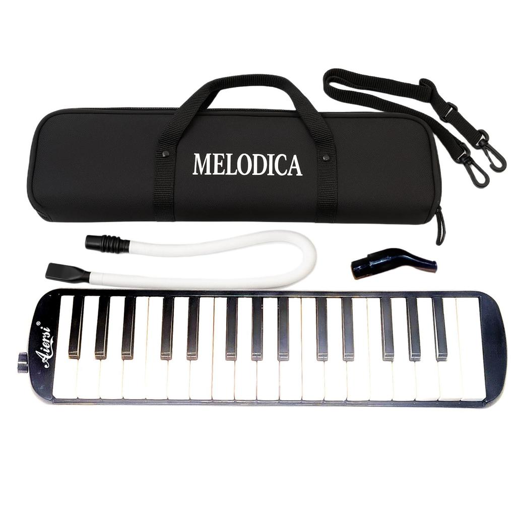 Aiersi for and Includes Soft Tabletop and Standing Pipe ME-32AD 32-Key Melodica, Plastic, Beginners, Children, Students, Case, Hose,