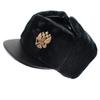 Winter Warm Faux Fur Trapper Hat With Soviet Emblem PU Leather Cap Men Women Skiing Snowboarding Cold Weather Protection