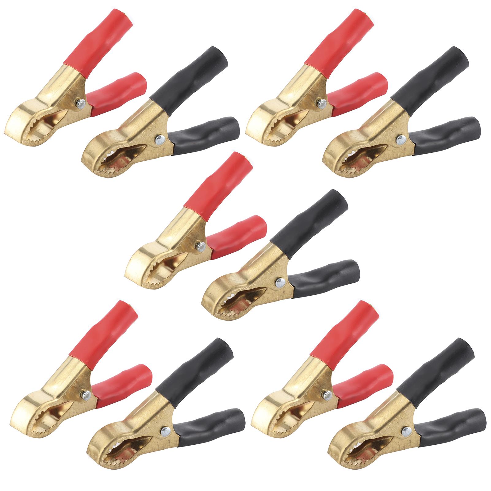 

10pcs Battery Cable Clips Pure Copper Charging Clamps 50A Car Electrical Test Tool