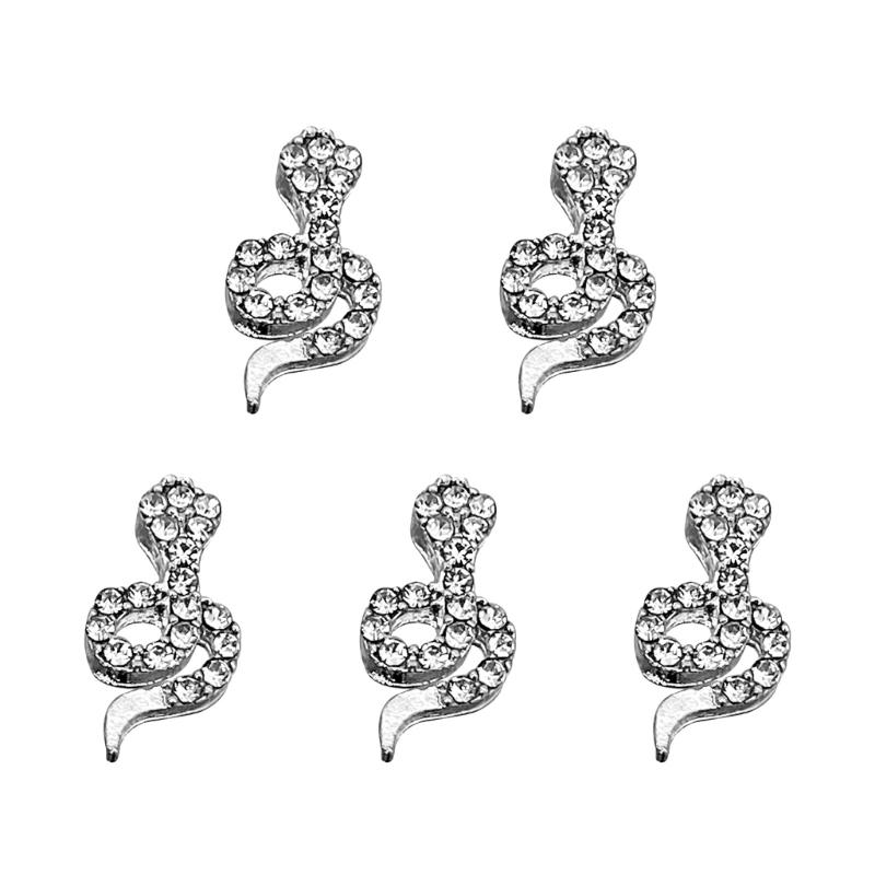 5 Pcs Snake Nails Charms Nails Art Rhinestones 3D Snake Nails Art Charms Nails Art Decorations for Crafts Jewelry Making
