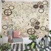 Vintage Clock Gear Collage Tapestry Wall Hanging Steampunk Time Art Decor for Bedroom Living Room