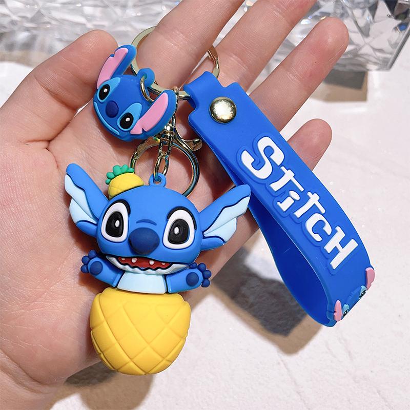 Anime Lilo & Stitch Keychians Cute Stitch Angel Pendant Keychain Cartoon Car Keyring Ornament Toy Gifts For Unisex
