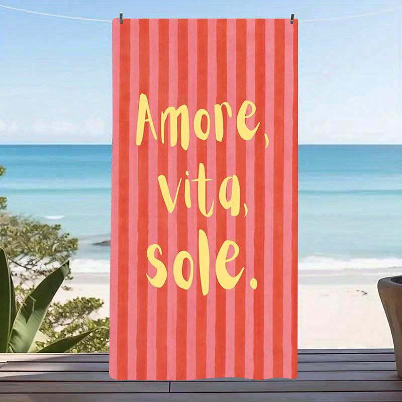 Groovy Retro Quote Microvezel Strandlaken Groot Blauw Wit Gestreept Zandvrij Zwembadlaken Sneldrogend Lichtgewicht Compact Reizen