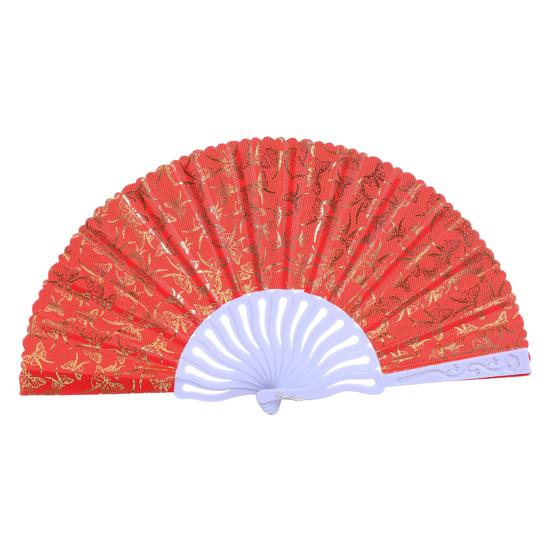 Compact Portable Fans Chinese Style Butterfly Folding Fan, Plastic Ribs Decorative Handheld Hand Held Summer Cooling Party Favors for Men Women