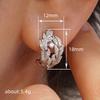925 Sterling Silver Leaf Earrings for Women Full Dazzling Crystal Cubic Zirconia Fashionable Hoop Earrings Wedding Trend Jewelry