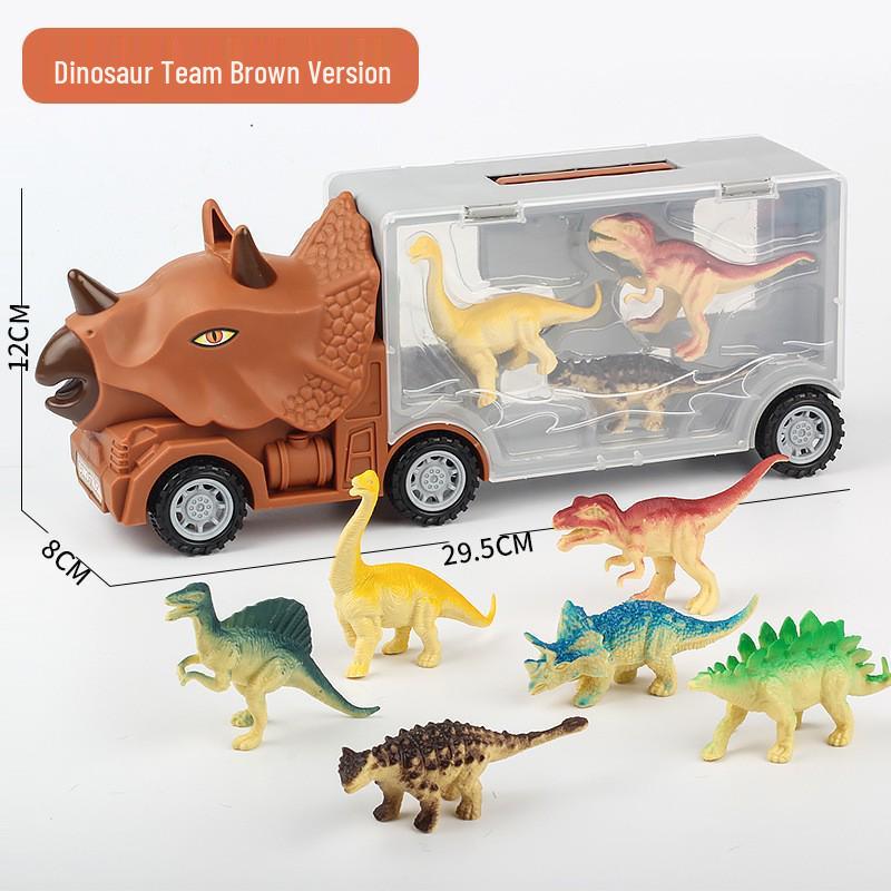 Dinosaur Truck Toy Storage & Transport Set with Alloy Car for Kids