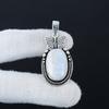 Dainty Rainbow Moonstone Gemstone Silver Pendant In 925 Sterling Silver- Handmade Butterfly Design, Everyday Wear Jewelry, Unique Pendant Gift