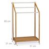 Relaxdays porte-serviettes en bambou sur pied 3 barres hxlxp: 85 x 51 x 31 cm support serviette salle de bain, nature