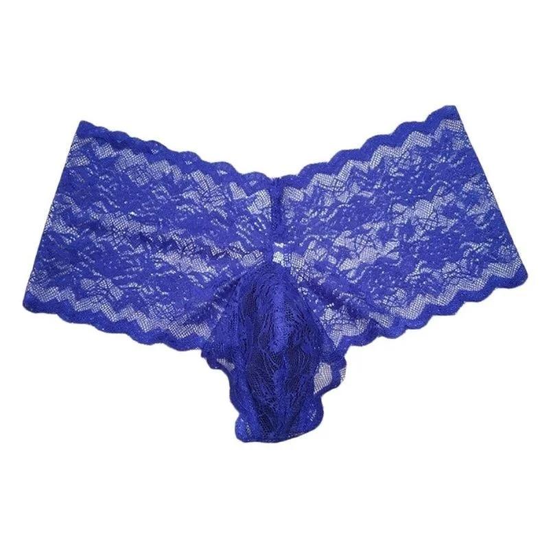 Mens Underwear Lace Thong Enhance Pouch Bikini Briefs Pants